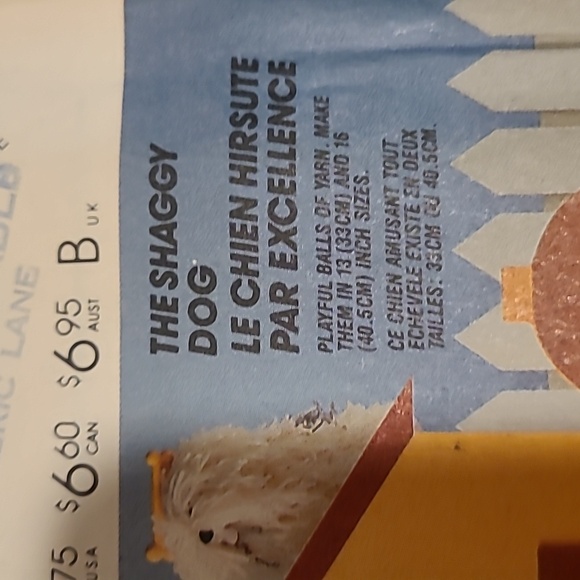 The Shaggy Dog McCalls Sewing Pattern 2627 Stuffed Toy - Picture 8 of 8